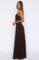 Afterparty Elegance Maxi Dress Chocolate