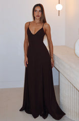 Afterparty Elegance Maxi Dress Chocolate