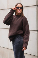 Apres Ski With Me Knit Sweater Chocolate