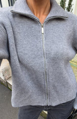 Violetta Zip Knit Cardigan Smokey Grey