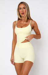 Keep Up High Waisted Shorts 4 Lemon
